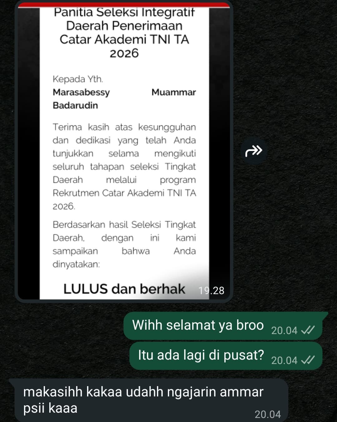 Testimoni Ammar